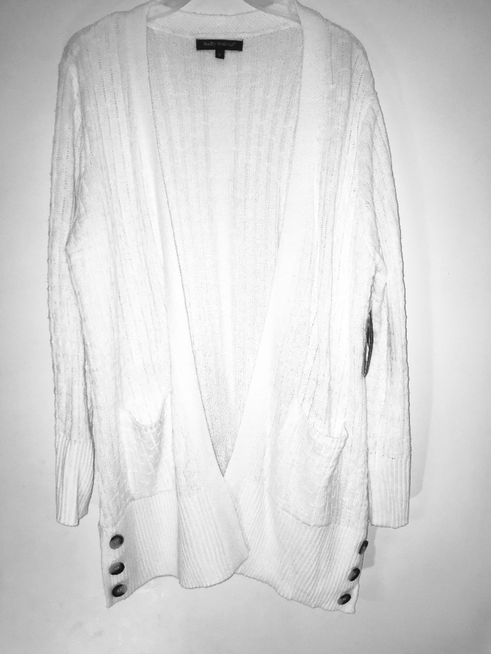 NWT Kathy Ireland Deadstock Vintage 90s Open Front Cardigan White XL Retro Chic